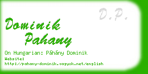 dominik pahany business card