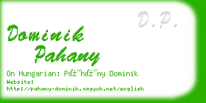 dominik pahany business card
